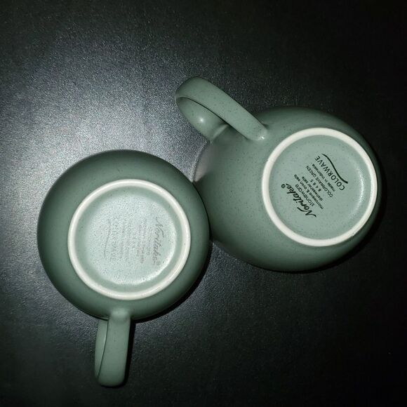 TWO Noritake stoneware colorways green 8485 mug coffee cup cups - Picture 8 of 9